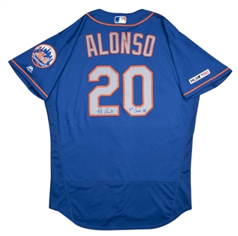 2019 Peter Alonso Game Used and Signed New York Mets Alternate Jersey Worn on May 4th, 2019 for Home Run #10 of Record Setting Rookie Season (MLB Authenticated)